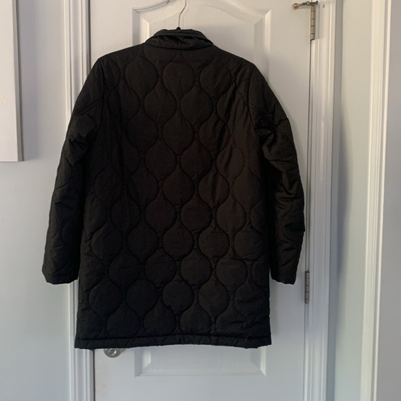 J Crew Quilted Cocoon coat size S‎ black packets winter fall - Picture 8 of 12
